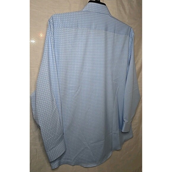 J Ferrar Regular Fit Stretch Long Sleeve Button Shirt Sz Lg 16-16½, Blue Link - Picture 7 of 8